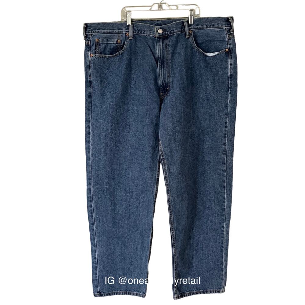 LEVI'S 550 Mens W43 L31 Straight Leg Denim Jeans Men Blue Medium-Wash Zip Button